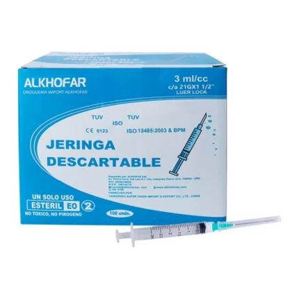 JERINGA DESCARTABLE 3CC. C/A 21G X 1 1/
